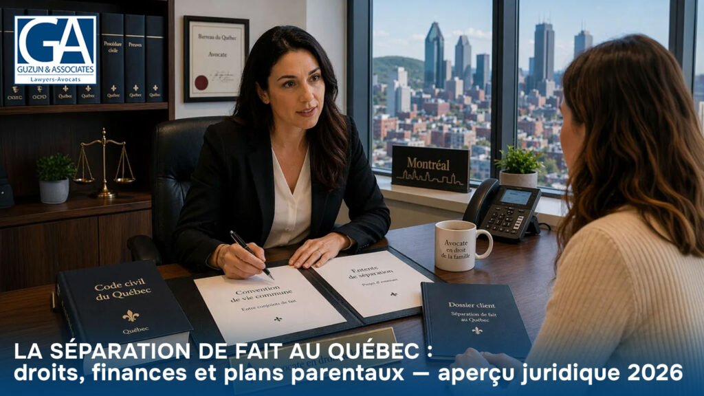 Séparation de conjoints de fait au Québec : droits, finances et plans parentaux – aperçu juridique 2026