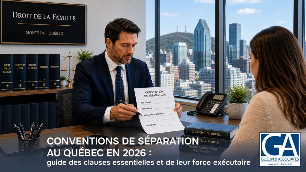 Ententes de séparation au Québec en 2026 : guide des modalités clés et de la force exécutoire