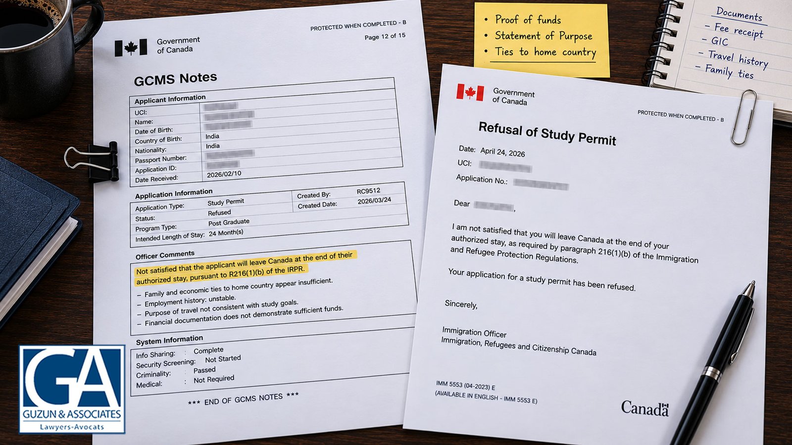 Canada Study Permit Refusal 2026: Reasons, GCMS Notes & Next Steps 1