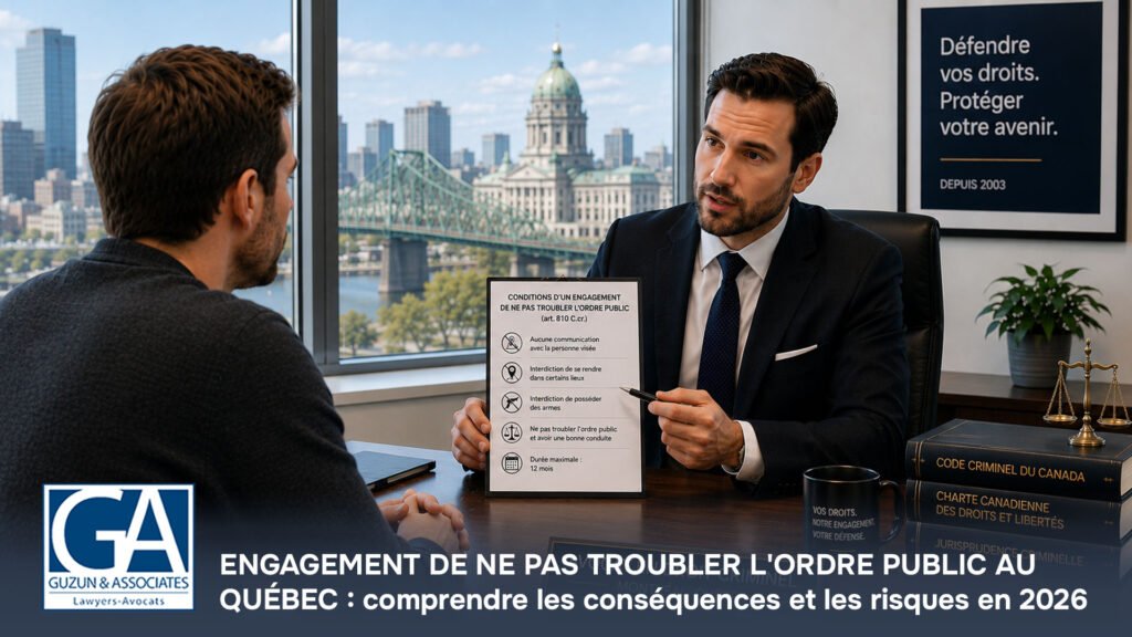 Engagement de ne pas troubler l’ordre public au Québec : comprendre les implications et les risques en 2026