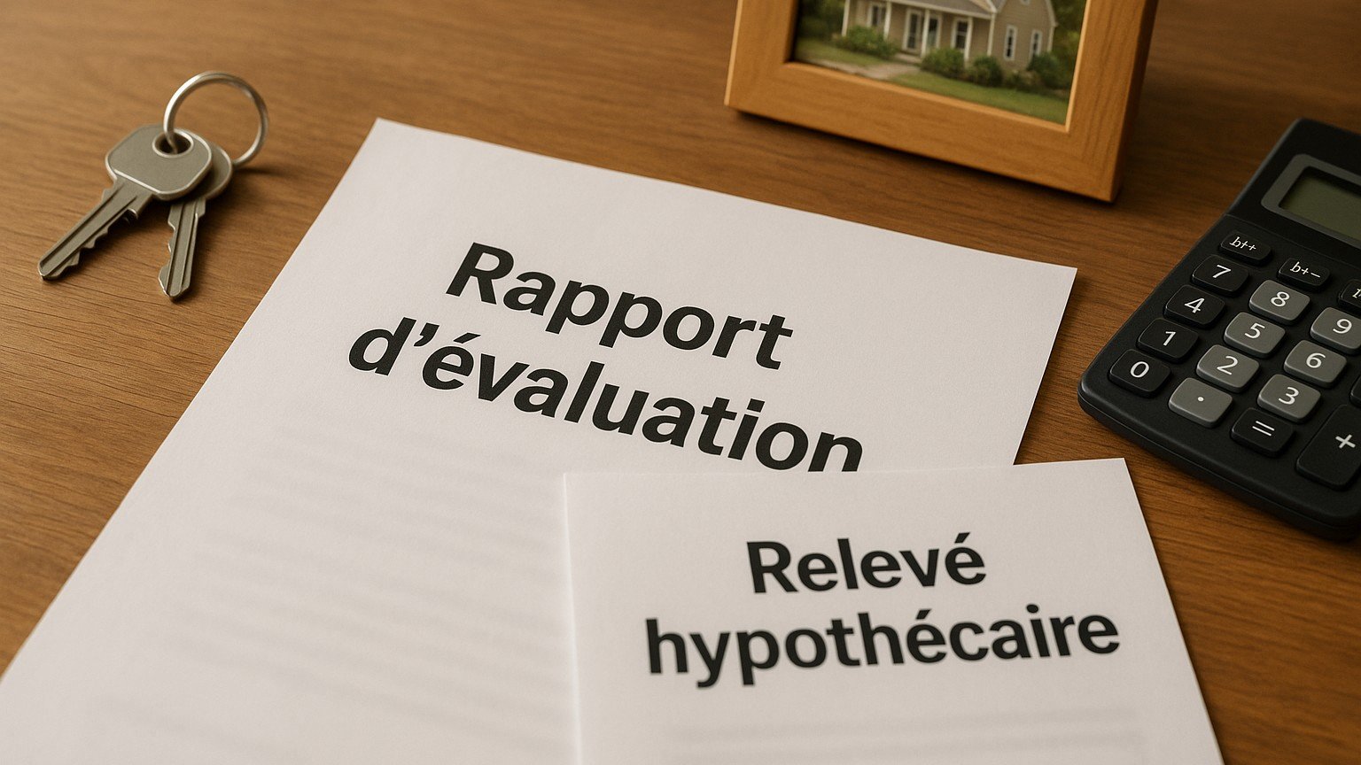 Rapport d'évaluation et relevé hypothécaire avec des clés — évaluer la résidence familiale pour le partage des biens